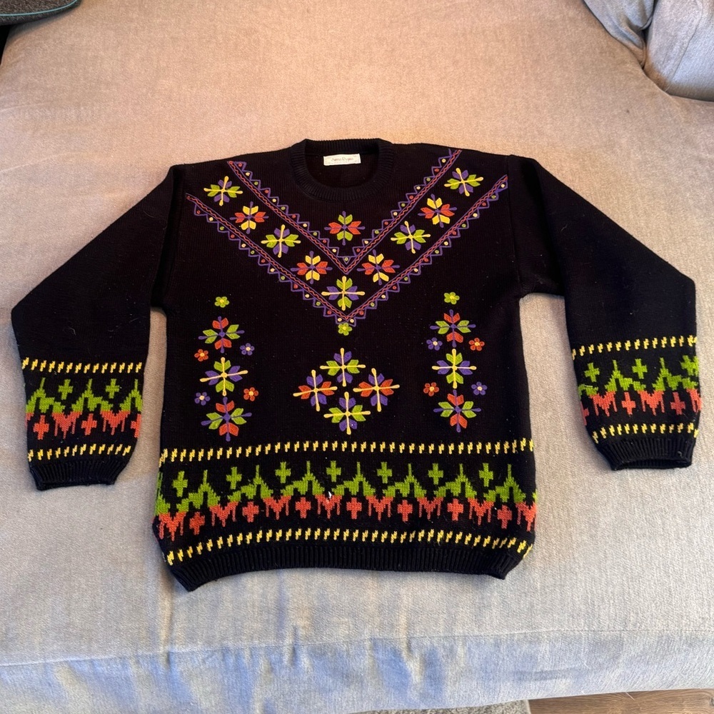 Vintage Sona Rupa Black Knit Sweater